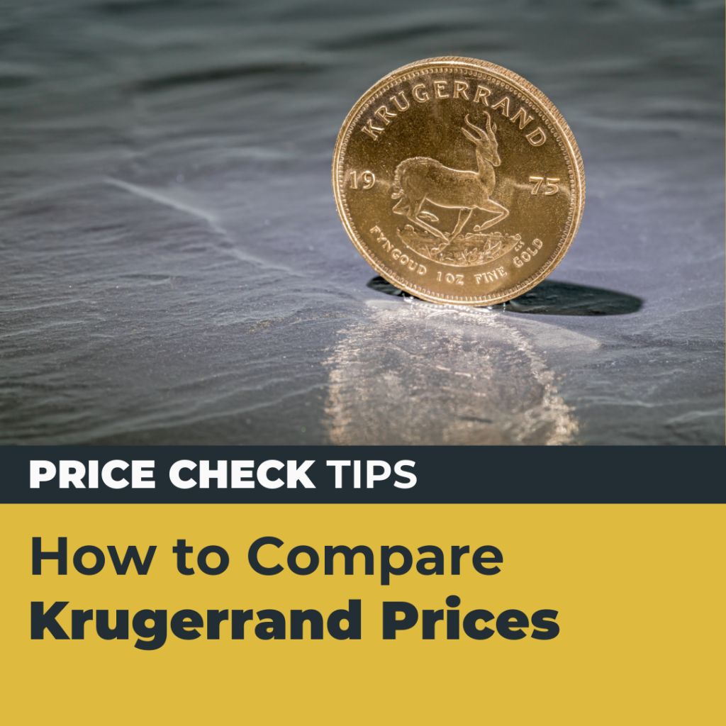 Single Krugerrand coin reflecting tips for comparing gold prices.
