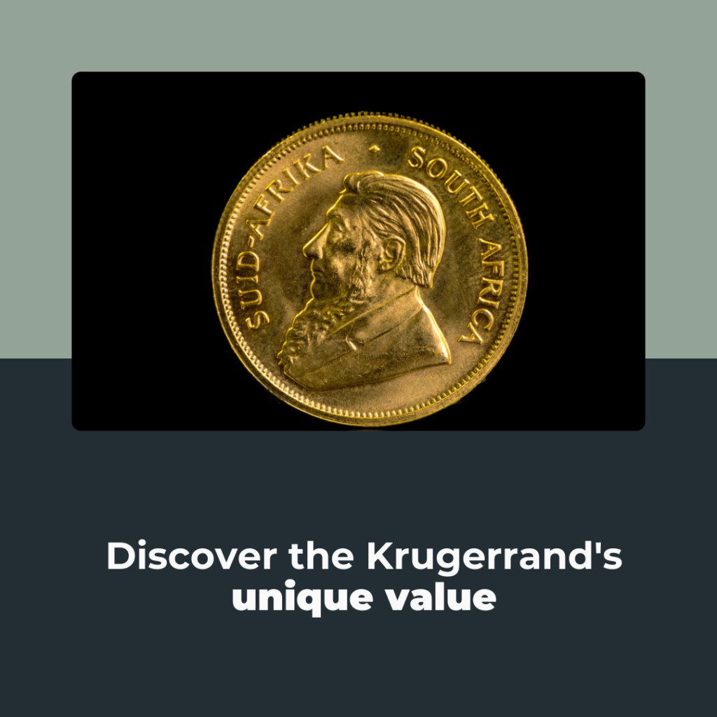 A South African Krugerrand gold coin on a black background, highlighting its unique value as a timeless investment in Krugerrands trading.