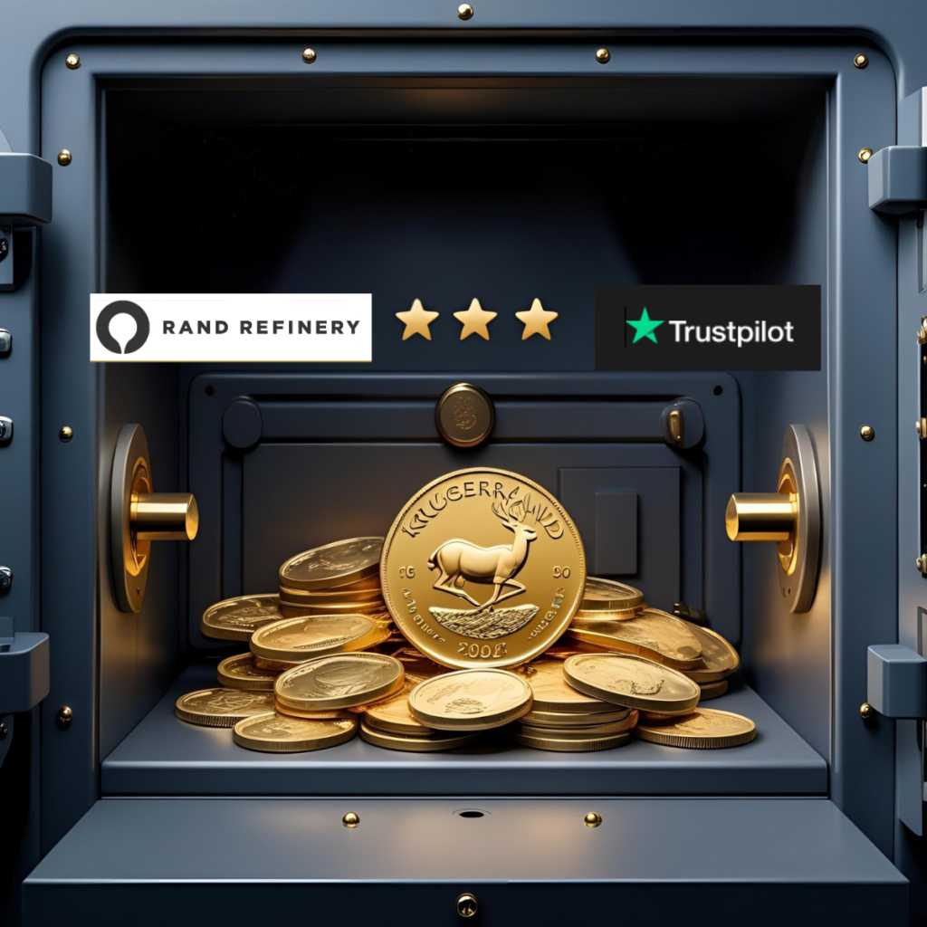 Image of a secure vault and trust badges showing ISA Gold’s reliability and compliance in Krugerrand trading