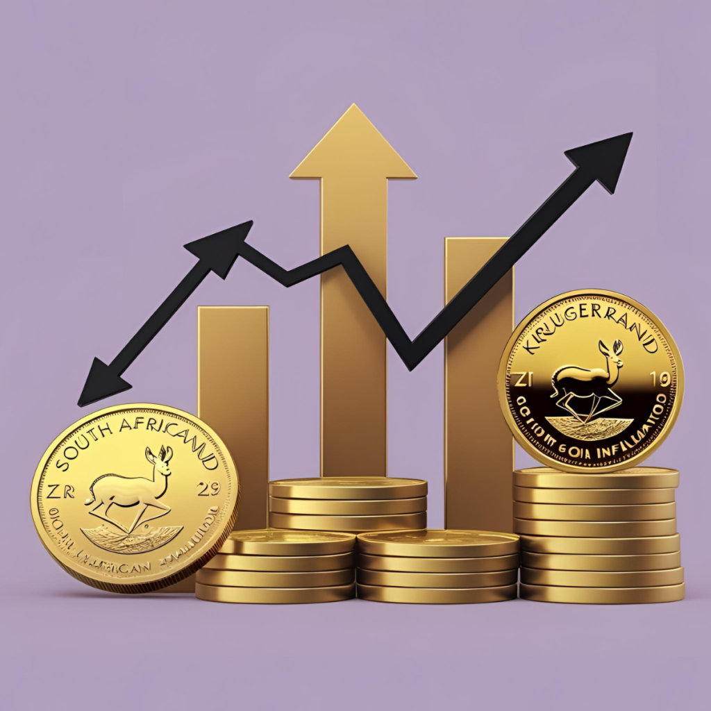 Visual showing how ZAR inflation drives Krugerrand Trading Inflation Impact through higher demand