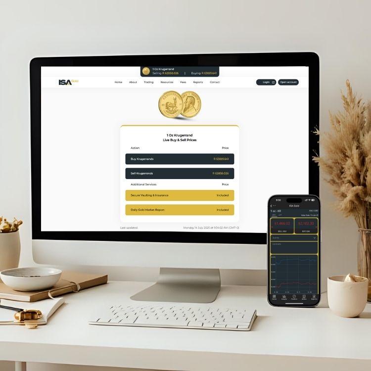 Live Krugerrand buy and sell pricing from trusted SA Krugerrand traders on ISA Gold’s official trading platform