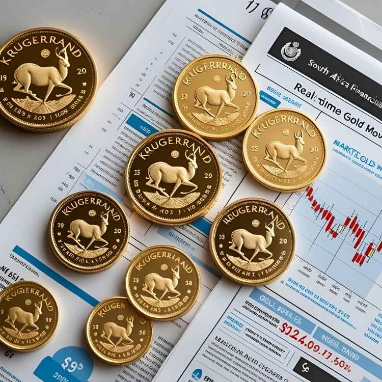 Real-time gold trading insights and Krugerrand coins showing online gold trading trends in South Africa