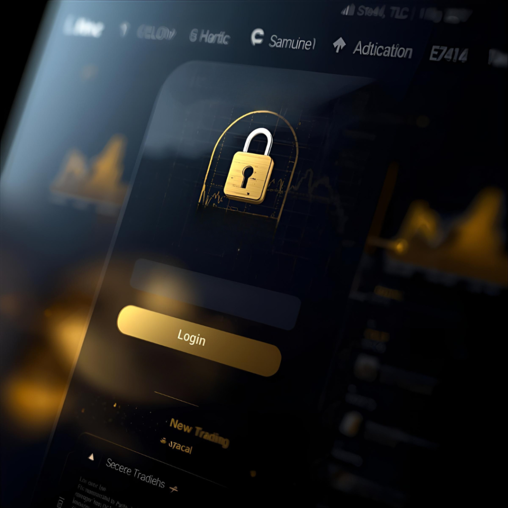 Secure digital trading interface featuring encryption and two-factor authentication for Krugerrand investors.