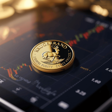 Krugerrand coin on a digital price chart illustrating how market prices affect trading decisions