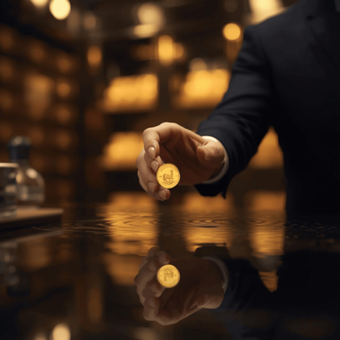 Krugerrand coin being sold to a dealer, illustrating strategic selling in gold trading