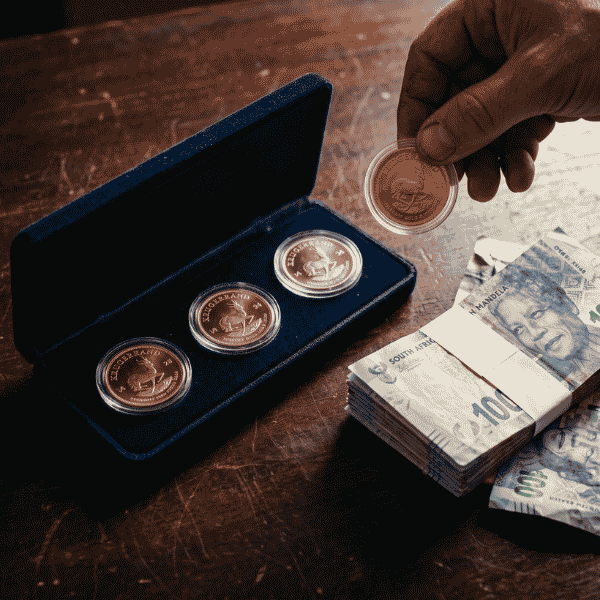 Staged liquidation demonstration showing the divisibility advantage of holding fractional gold krugerrand sizes